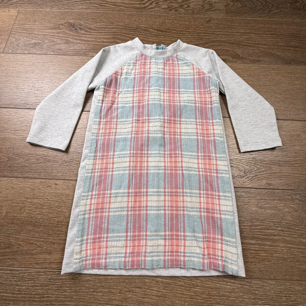 EGG by Susan Lazar girls plaid dress, pink/blue/gray, lined, fall, holiday sz 6